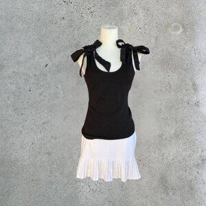 Black tank top with bow details